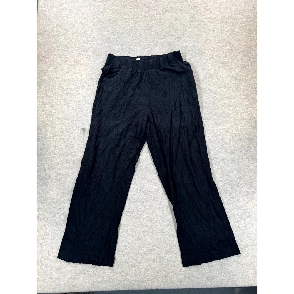 For The Republic Ankle Pants Womens XL Black Elastic Waist High Rise Casual